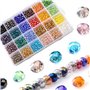 ZALHIN Lot de 1200 Perles à Enfiler en Verre à facettes pour Bracelets
