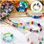 ZALHIN Lot de 1200 Perles à Enfiler en Verre à facettes pour Bracelets, Fabrication de Bijoux, Bijoux Brillante avec Boîte de Ra