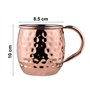 4 tasses en cuivre martelé avec 4 pailles
