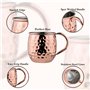 Airina homestyle Moscow Mule Ensemble de 4 tasses, 4 tasses en cuivre martelé avec 4 pailles, 4 sous-verres et 1 verre à shot