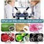 Microscope pour Enfant Étudiante et Adulte 250X-2000X Portable Microscope Optique Professionnel Microscope Monoculaire étudiants