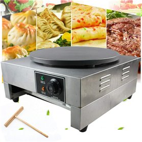 CzyuRachel Crêpière Électrique 3000W Φ400mm - Plaque Chauffante en Cuivre et Acier Inoxydable Avec Plateau Extensible