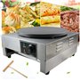 CzyuRachel Crêpière Électrique 3000W Φ400mm - Plaque Chauffante en Cuivre et Acier Inoxydable Avec Plateau Extensible
