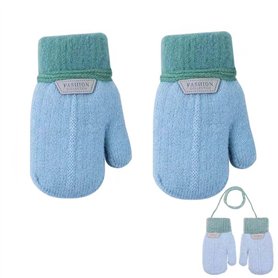 YLUFAC Bébé Gants Tricoté Hiver pour Enfant 1 à 3 ans Renard Moufles Epais Chaud avec Doublure Polaire Garçon Fille Gant d'hiver