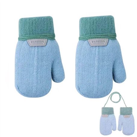 YLUFAC Bébé Gants Tricoté Hiver pour Enfant 1 à 3 ans Renard Moufles Epais Chaud avec Doublure Polaire Garçon Fille Gant d'hiver