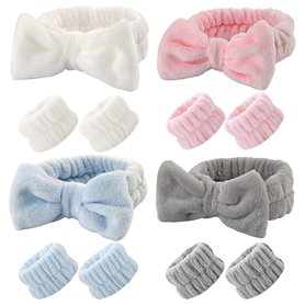 Bandeau pour cheveux Duoleimi Skincare-Set de 3 bandeaux démaquillants et bracelets cosmétiques pour femmes bandeau pour maquill