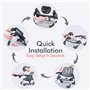 Chaise Haute BeBe Rehausseur Chaise Enfant Pliable Chaise Bebe Table Siège Rehausseur de Voyage avec Réglable en Hauteur et Harn