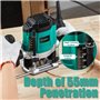 Défonceuse Verticale Electrique 1200 W 16000-30000 RPM STANEW, Profession Fresatrice Verticale avec Set de 12 fraises,6 Vitesses