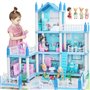 Maisonde Poupée pour Filles De 3 4 5 6 7 8 Ans - Maison De Poupée à 3 éTages Et 6 Pièces avec 4 Poupée