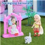 Maisonde Poupée pour Filles De 3 4 5 6 7 8 Ans - Maison De Poupée à 3 éTages Et 6 Pièces avec 4 Poupée, Accessoires Légers, Meub