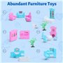 Maisonde Poupée pour Filles De 3 4 5 6 7 8 Ans - Maison De Poupée à 3 éTages Et 6 Pièces avec 4 Poupée, Accessoires Légers, Meub