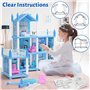 Maisonde Poupée pour Filles De 3 4 5 6 7 8 Ans - Maison De Poupée à 3 éTages Et 6 Pièces avec 4 Poupée, Accessoires Légers, Meub