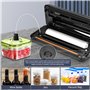 Machine Sous Vide Alimentaire 8 en 1, 80KPA Machine Sous Vide pour Aliments Secs et Humides, Coupeur Intégré et Rangement du Sac