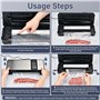 Machine Sous Vide Alimentaire 8 en 1, 80KPA Machine Sous Vide pour Aliments Secs et Humides, Coupeur Intégré et Rangement du Sac