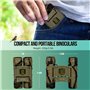 Jumelles 12 x 25 pour Adultes HD Mini Jumelles Compactes avec Sac de Rangement pour Observation des Oiseaux Voyage Chasse Concer
