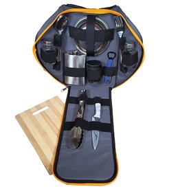 Ensemble de vaisselle de camping pour 6 personnes – Batterie de cuisine d'extérieur complète avec couverts