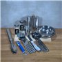 Ensemble de vaisselle de camping pour 6 personnes – Batterie de cuisine d'extérieur complète avec couverts, assiettes, gobelets,