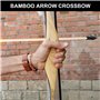 Lot de 20 flèches en bois de 45 cm de rechange en bambou avec pointe en caoutchouc pour tir à l'arc - Flèches en bois de haute s
