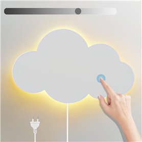 LED Applique Murale avec Interrupteur Tactile Veilleuse Enfant Dimmable Lampe Murale avec Prise Blanc Chaud Interieur Lampe de C