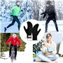 Lonnalee Gants Hiver Chauds Pour Hommes à écran Tactile Tricotés Magiques Extensibles épaissis Doublure en Polaire Douce Noire P