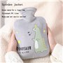 Bouillotte avec Housse Polaire,Grande Capacité 500mL Peluche Amovible et Lavable Bouillotte en Caoutchouc Naturel Bouillote pour
