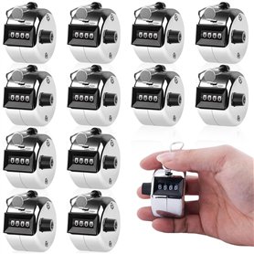 Leikurvo Lot de 12 compteurs manuels en métal à 4 chiffres pour compteur de personnes