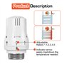 Lot de 2 têtes thermostatiques thermostatiques de radiateur Smart Valve de radiateur Tête de rechange : M30 x 1,5 Thermostat de 