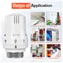 Lot de 2 têtes thermostatiques thermostatiques de radiateur Smart Valve de radiateur Tête de rechange : M30 x 1,5 Thermostat de 