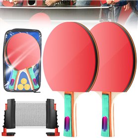 Ensemble de Tennis de Table : 2 Raquettes de Ping-Pong
