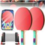 Ensemble de Tennis de Table : 2 Raquettes de Ping-Pong