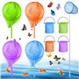 Lot de 4 épuisettes télescopiques pour enfants - Avec 4 seaux pliables - Filet papillon - Épuisette télescopique - Idéal pour at