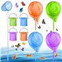 Lot de 4 épuisettes télescopiques pour enfants - Avec 4 seaux pliables - Filet papillon - Épuisette télescopique - Idéal pour at