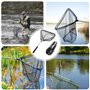 Aicharynic Épuisette de pêche télescopique de 50 cm avec filet de pêche pliable - Épuisette télescopique - Accessoire de pêche p