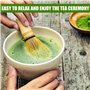 Molbory Lot de 3 fouets à matcha 100 dents - Fouet à matcha traditionnel - Cuillère traditionnelle - Thé vert - Poudre - Fouet j