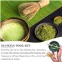 Molbory Lot de 3 fouets à matcha 100 dents - Fouet à matcha traditionnel - Cuillère traditionnelle - Thé vert - Poudre - Fouet j