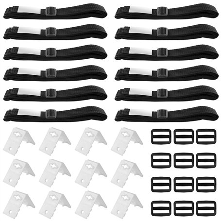 GOMETY Lot de 12 sangles de fixation et pinces de fixation pour piscine - Enrouleur de piscine - Film solaire mobile - Accessoir