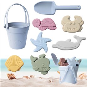 Golgner 8 pcs Ensemble de Jouets de Sable en Silicone