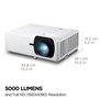 ViewSonic LS751HD Projecteur Laser 5000 lumens 1080p avec Zoom Optique 1,6X et clé de voûte H/V pour Les Entreprises et l'éducat