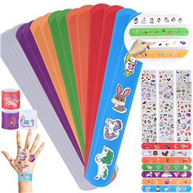 GOLDGE 18PCS DIY Bracelets à Claquer avec 12PCS Autocollant Transparent