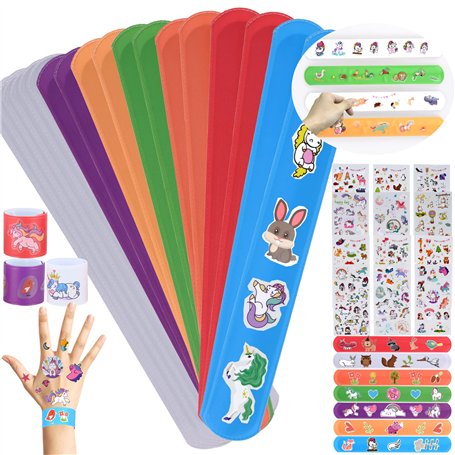 GOLDGE 18PCS DIY Bracelets à Claquer avec 12PCS Autocollant Transparent