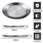 KBNIAN 2PCS Plats de Service en Inox Plateau Ovale Plateaux de Service Ronds en Acier Inoxydable Plateau en Acier Inoxydable pou