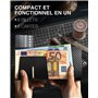 TENBST Portefeuille RFID Blocage, Porte Carte, Porte Monnaie en Cuir Carbone, Etui Carte Bancaire Anti Piratage et Billets, Cade