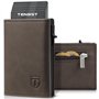 TENBST Portefeuille en Cuir Carbone Bloquant RFID | Porte Carte et Monnaie Homme | Etui Carte Bancaire Anti Piratage | Avec Bill