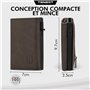 TENBST Portefeuille en Cuir Carbone Bloquant RFID | Porte Carte et Monnaie Homme | Etui Carte Bancaire Anti Piratage | Avec Bill