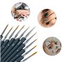Morkia Détail Pinceau, 10 pcs pour la Peinture à L'aquarelle Gouache et Acrylique,Ldéal pour des Minutieux et Finition
