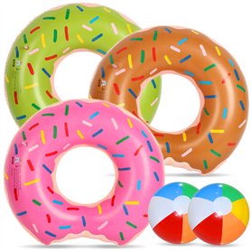 Chennyfun Donut Gonflable Anneau de Natation 5 PCS Jouet
