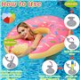 Chennyfun Donut Gonflable Anneau de Natation 5 PCS Jouet, Matelas Gonflable D'été Eau Jouet pour Piscine Plage, Rose, Marron, Ve