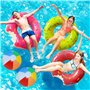 Chennyfun Donut Gonflable Anneau de Natation 5 PCS Jouet, Matelas Gonflable D'été Eau Jouet pour Piscine Plage, Rose, Marron, Ve