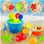 Chennyfun Kit de Jouets de Plage Enfant, 15 Pièces Jouets de Plage Enfant Bac à Sable Set-Jouet de Sable Enfant Comprend Seau, P
