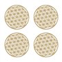 BEIIEB 4 Pièces Fleur de Vie en Bois Décor à la Maison Peintures Murales Symboles Spirituels Cadeaux Ésotériques Sous-Verres Scu